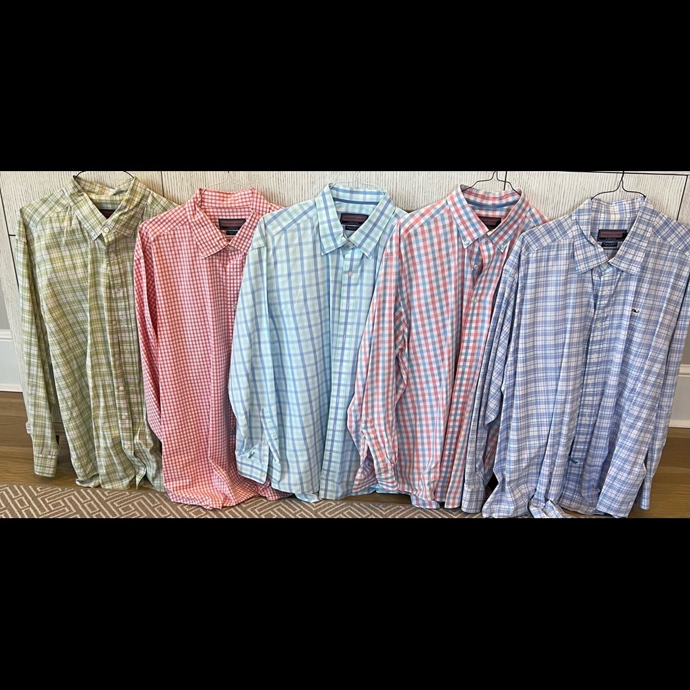 (Lot of 5) Vineyard Vines Dress Shirts Mens Size XL